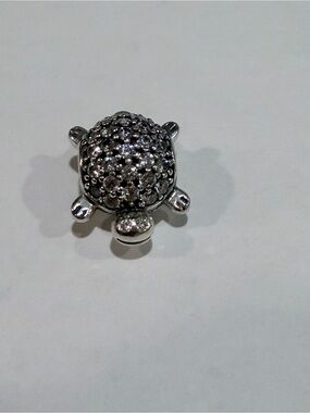 Silver Turtle Pandora Charm Pendant - Sparkling Pavé Shell- Price is Firm